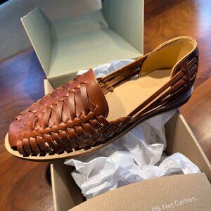 Nisolo Tan Woven Leather Sandals